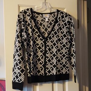 Talbots Petites Black and White Sweater Size SP EUC